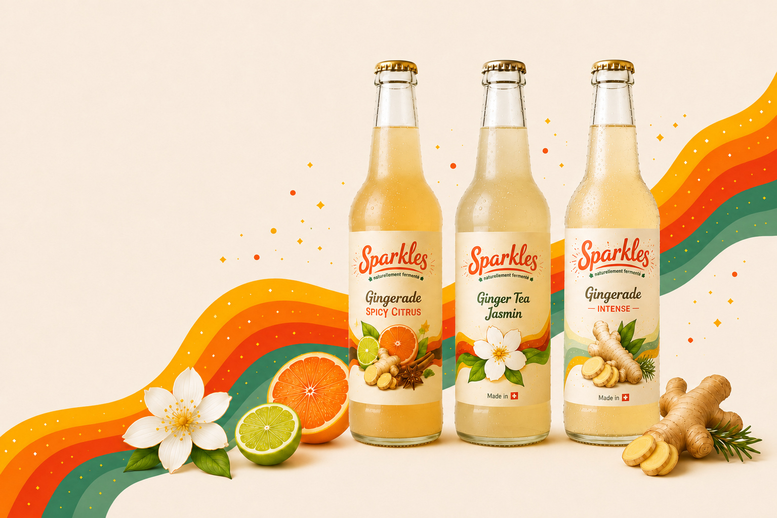 Les trois boissons Sparkles